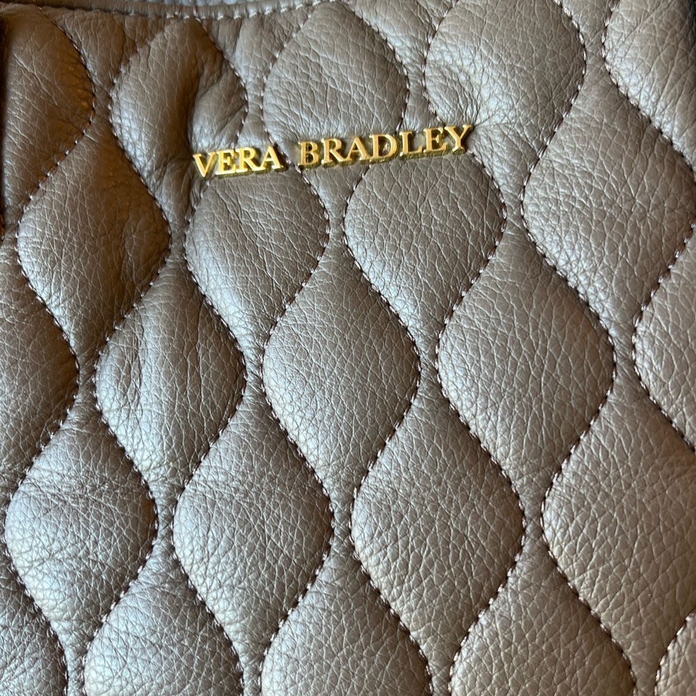 Vera Bradley Quilted Leather Satchel - Brown